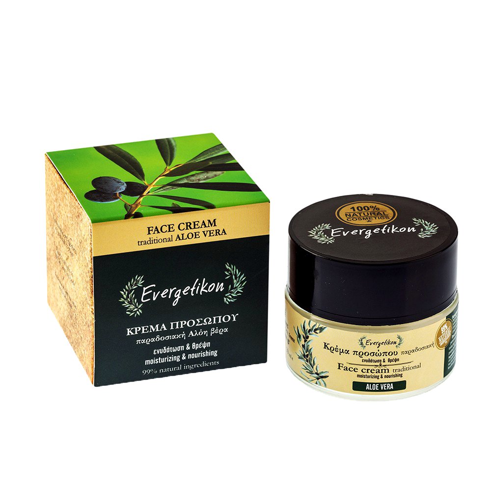Crema viso tradizionale all’Aloe Vera - 50 ml Minoica - Crema viso idratante e nutriente all'aloe vera