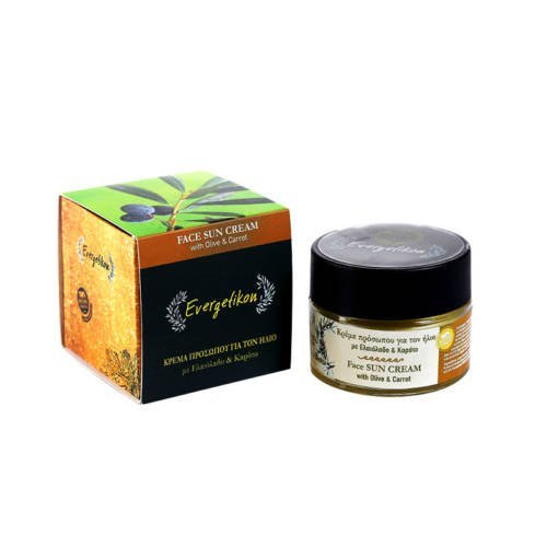 Crema solare viso con olio d'oliva e carota