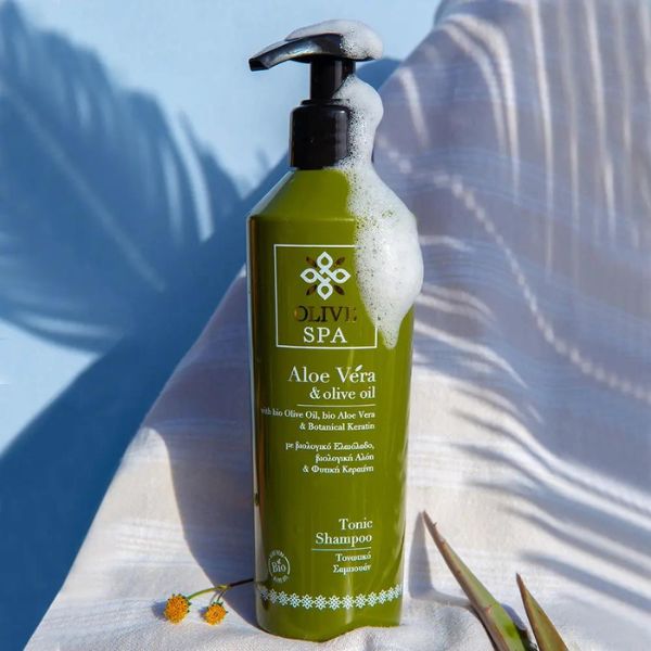 Shampoo tonificante con olio d'oliva e aloe vera biologici - 250ml Shampoo tonificante con olio d'oliva e aloe vera biologici - 250ml